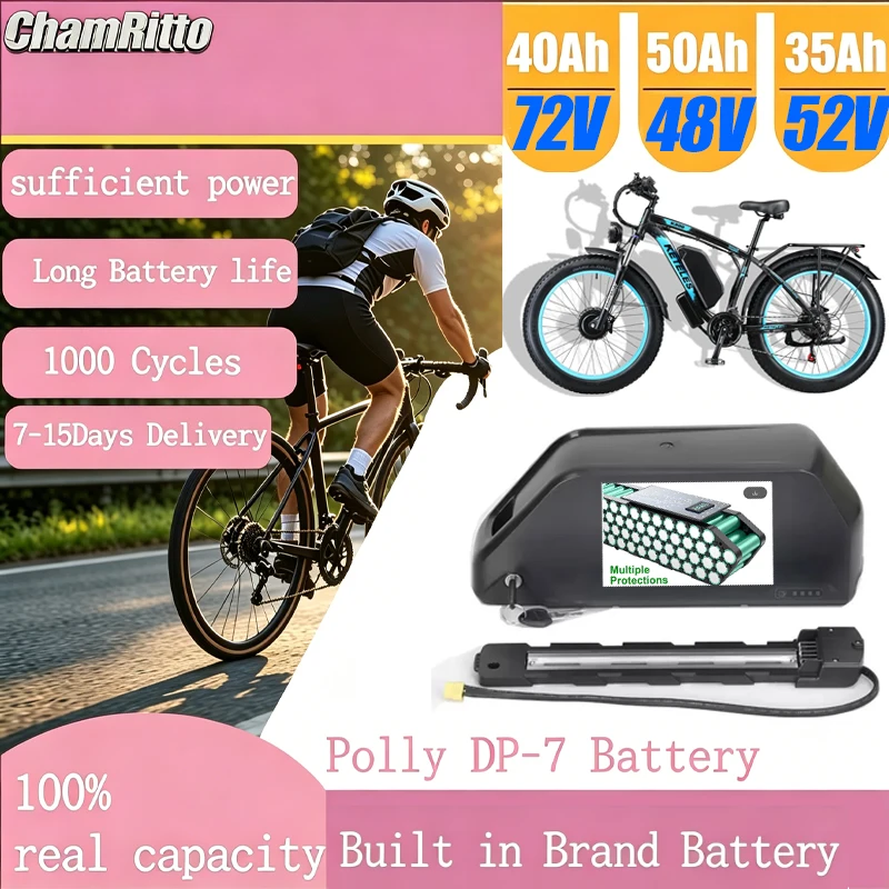 72V 50Ah 21700 Lithium Battery - แบตเตอรี่จักรยานไฟฟ้า ChampionPolly Ebike 48v50ah รุ่น Downtube
