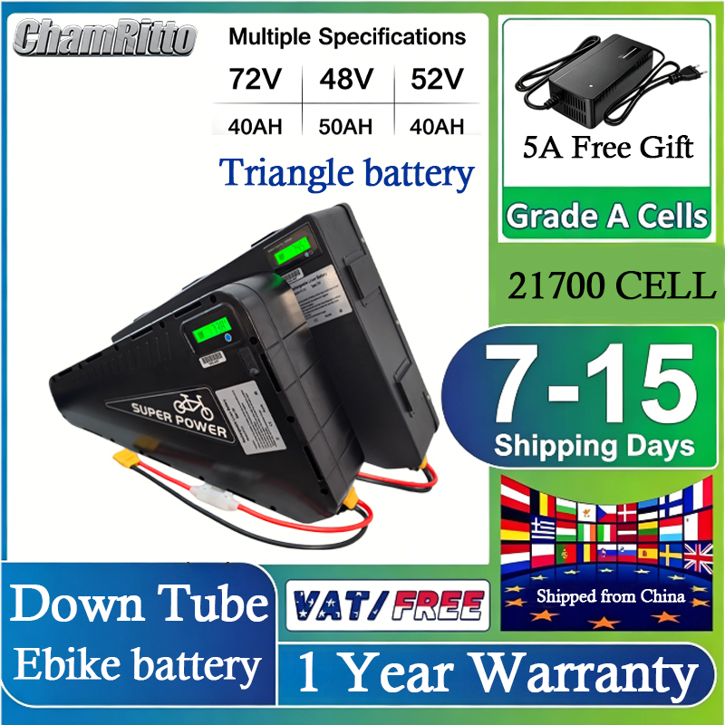 72V 50Ah 21700 Lithium Battery - จักรยานไฟฟ้า 72v cham rider 3000w แบตเตอรี่ทรงสามเหลี่ยม