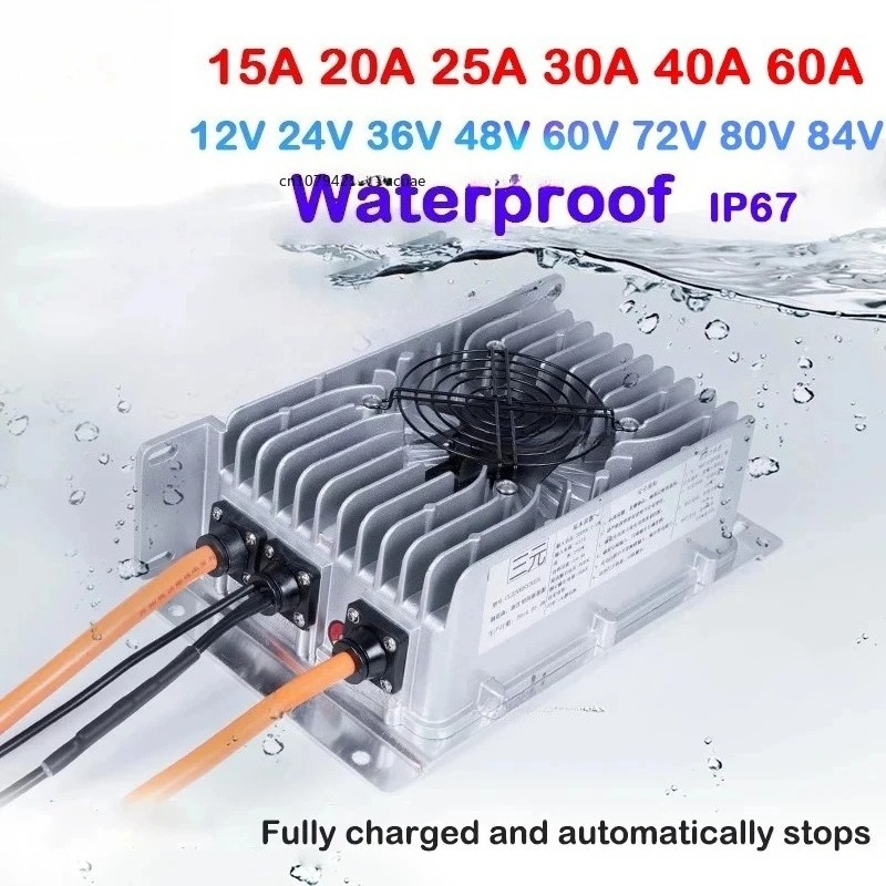 72V 15A Fast Charger - เครื่องชาร์จแบตเตอรี่ลิเธียม Li-ion Lifepo4 24V 48V 60V