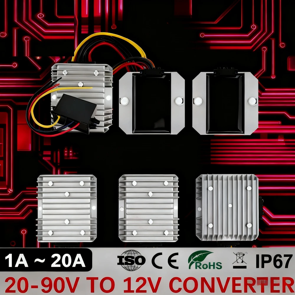 72V 15A Fast Charger - ตัวแปลงไฟ DC-DC แบบลดแรงดัน 20-90V เป็น 12V