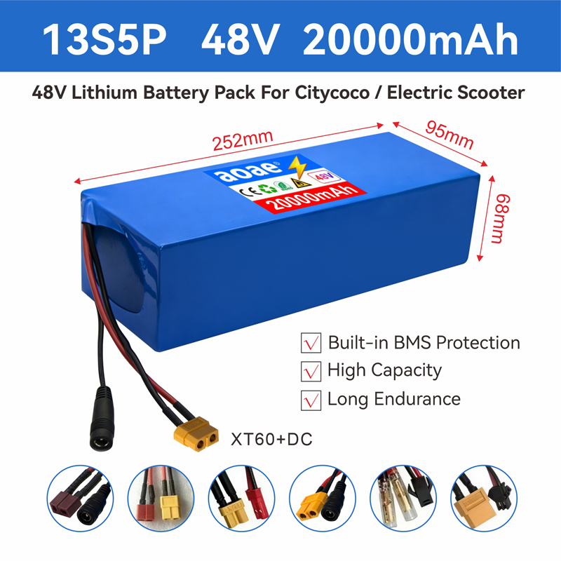 60V 50Ah Electric Scooter Battery - แบตเตอรี่สกู๊ตเตอร์ไฟฟ้า 48V 13S5P 20Ah 18650 เกรด