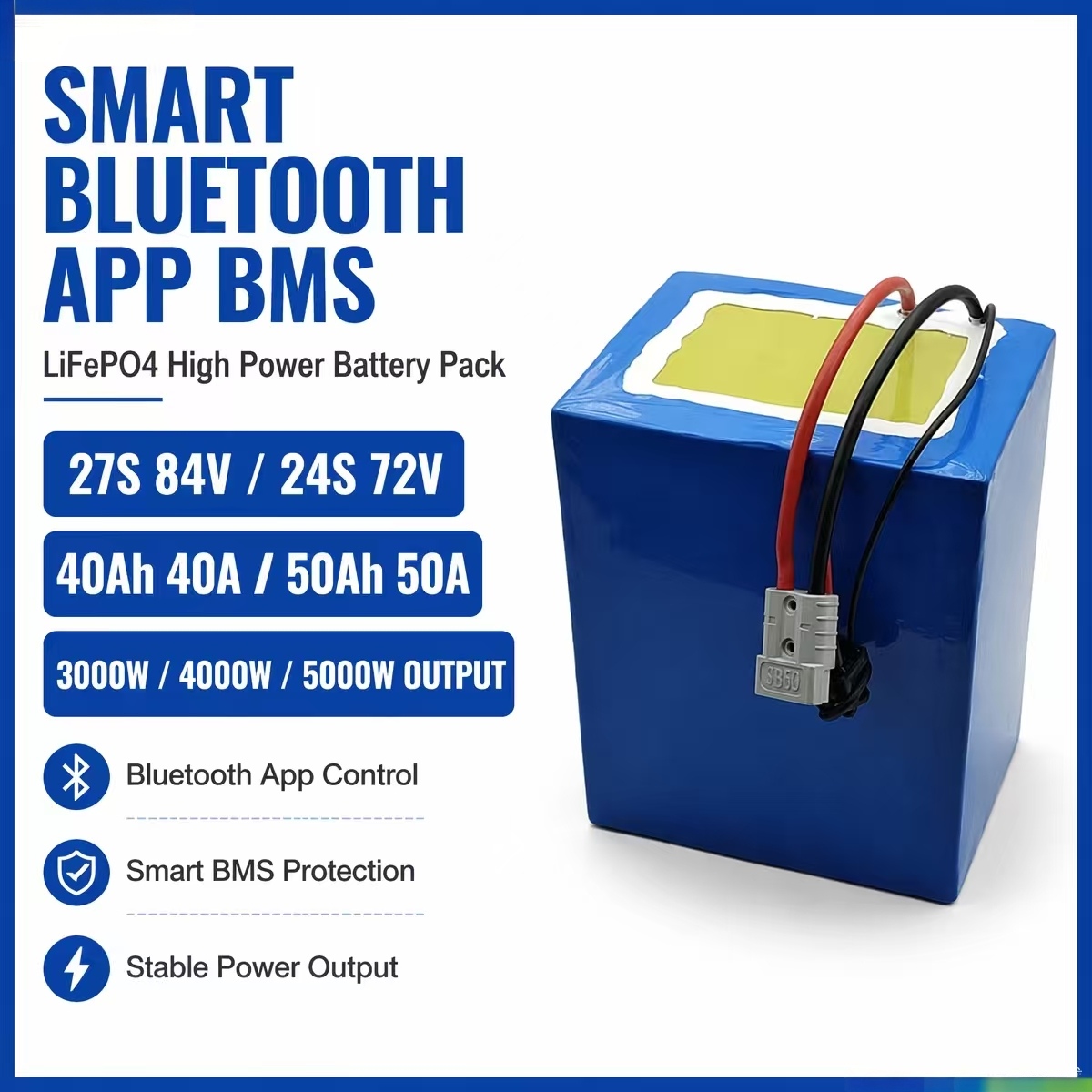 แบตเตอรี่ลิเธียม LiFePo4 27S 8 - 84V 50A Smart Bms Bluetooth บทวิจารณ์และราคา