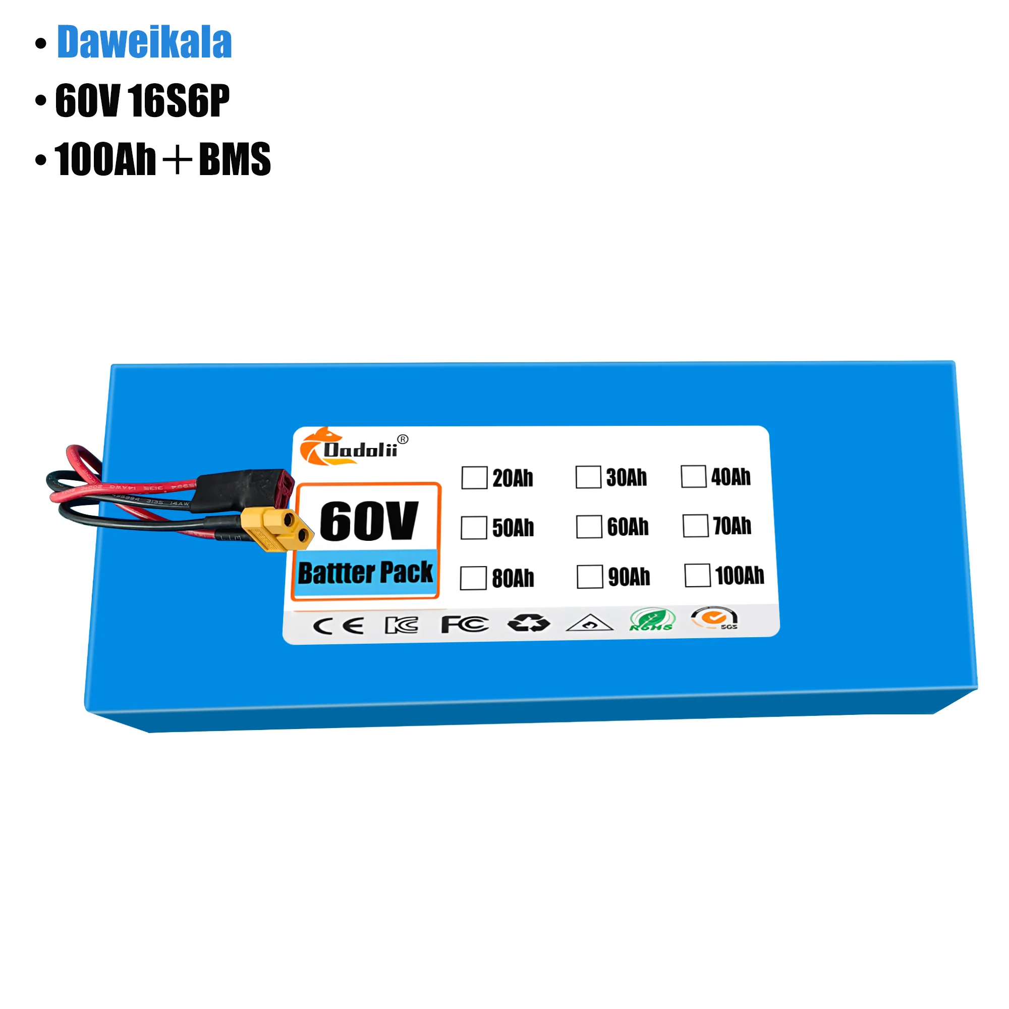 60V 100Ah 16S6P แบตเตอรี่อีไบค - 60V 50Ah Electric Scooter Battery บทวิจารณ์และราคา