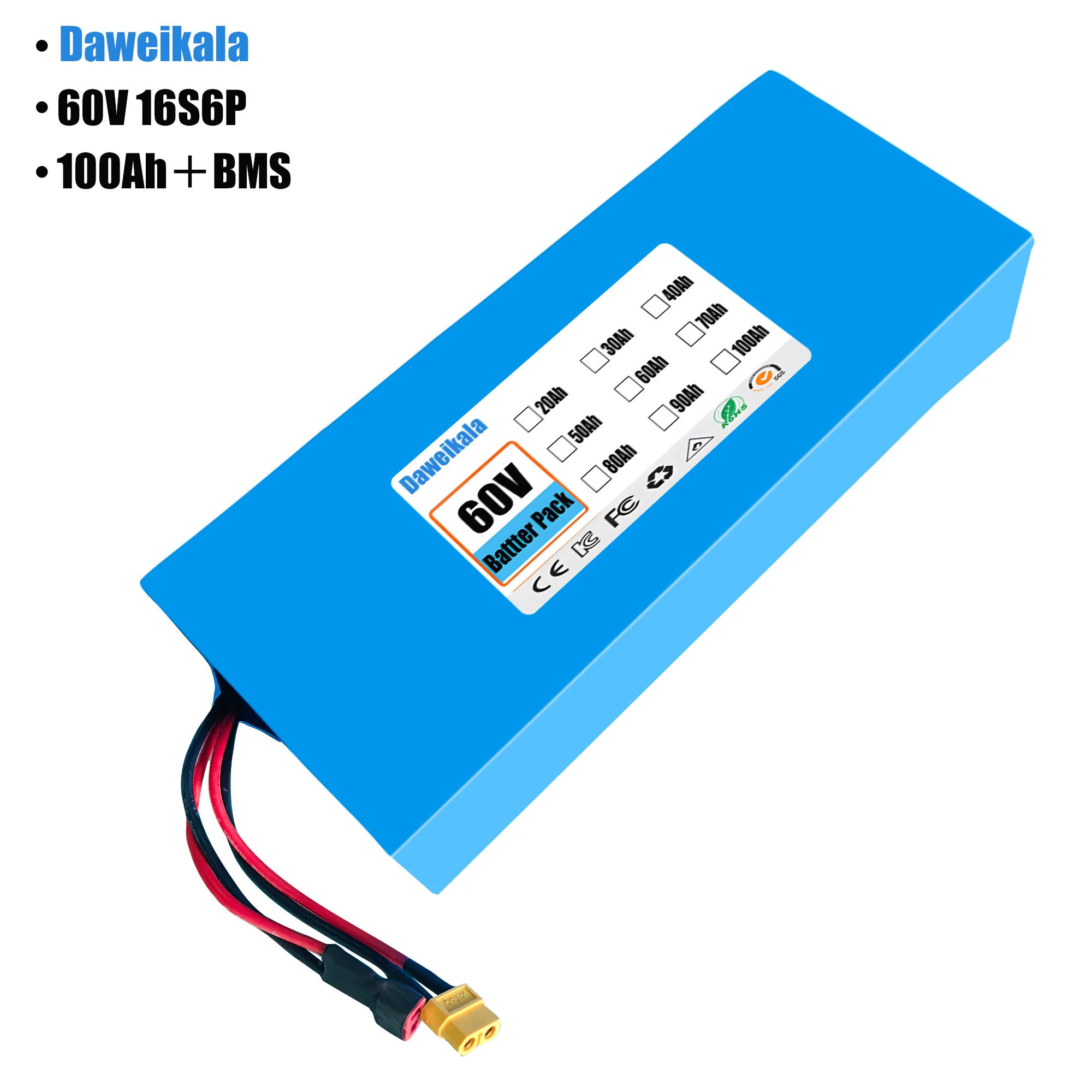 60V 100Ah 16S6P แบตเตอรี่อีไบค - 60V 50Ah Electric Scooter Battery บทวิจารณ์และราคา