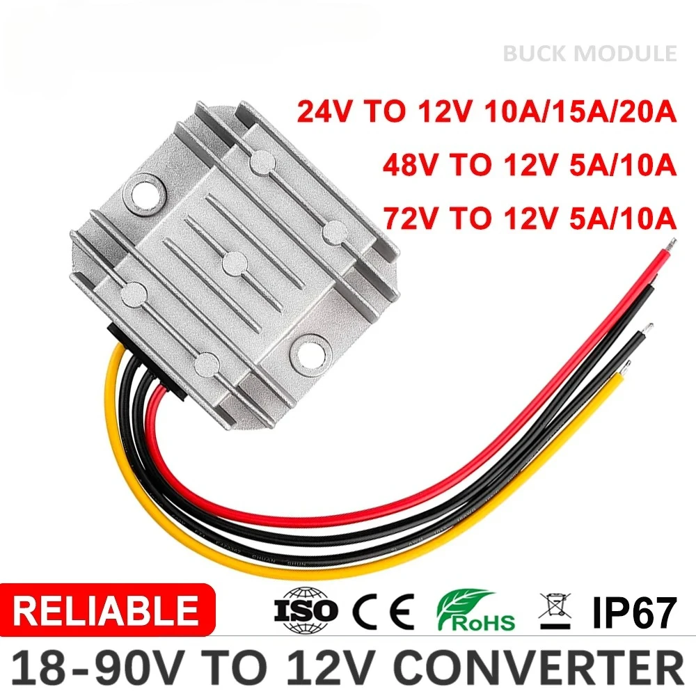 ตัวแปลงไฟ DC-DC แบบลดแรงดัน 20 - 72V 15A Fast Charger บทวิจารณ์และราคา