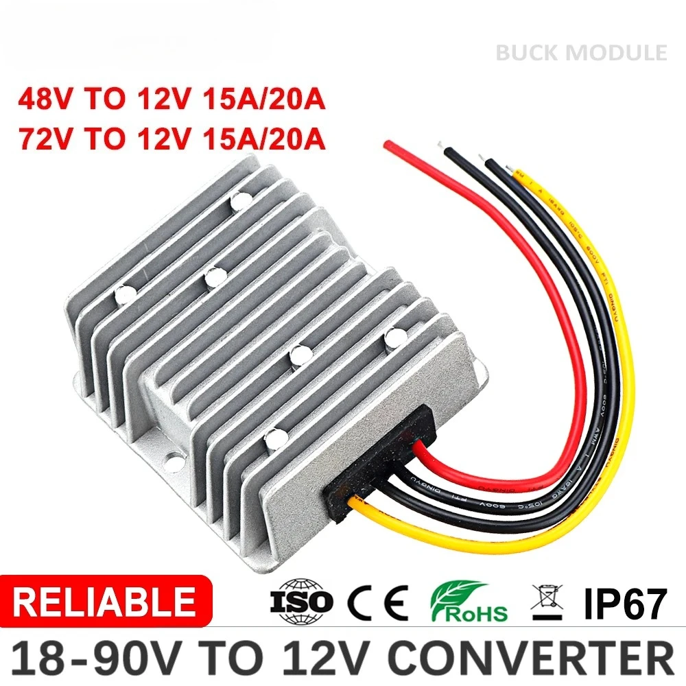 ตัวแปลงไฟ DC-DC แบบลดแรงดัน 20 - 72V 15A Fast Charger บทวิจารณ์และราคา