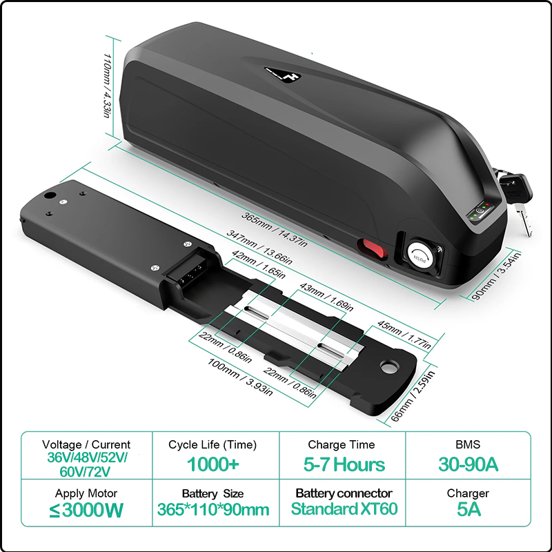 แบตเตอรี่จักรยานไฟฟ้า 48V 50AH - 72V 50Ah 21700 Lithium Battery บทวิจารณ์และราคา